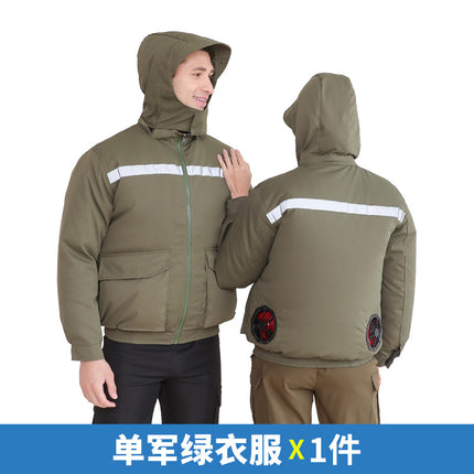 Hooded Sun Protection Air-Conditioned Clothing, Summer Air-Conditioned Clothing with Fan for Cooling, Outdoor Camouflage Work Clothes, Wholesale Workwear