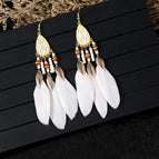 White feather earrings