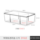 [with lid] transparent box with removable partitions - 1 large size