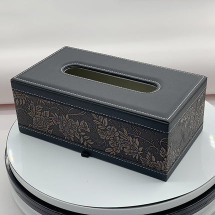 Leather Rectangular Creative Hotel Tissue Box European-style Car Tissue Box Leather Living Room Tissue Box Household Paper