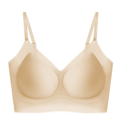 Summer Ultra-Thin Cool Seamless Underwear Fixed Cup Size-Free Bra Vest Style Thin Bra Without Rims Shantou Bra