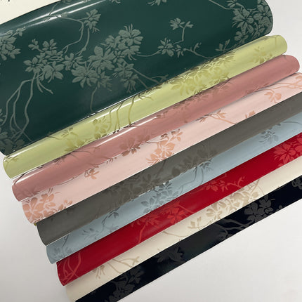 Chinese-style mercerized PU leather antique national fashion elegant plum blossom pattern clothing luggage leather clothing leather pants children's clothing PU fabric