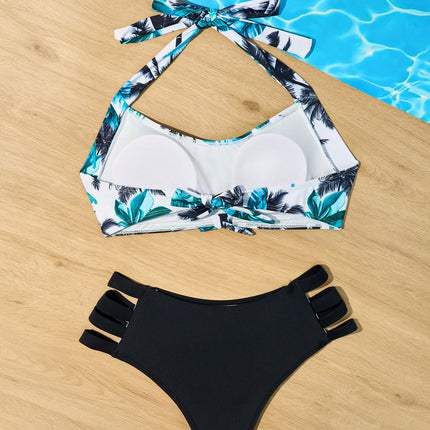 2026 European and American New Popular Cross-Border Amazon Two-Piece Bikini Halter Neck Plus Size Bikini Swimsuit