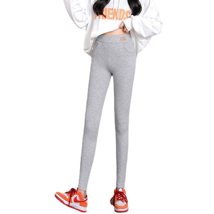 High-Waisted Lamb Wool Pocket Leggings for Women, Suitable for Outerwear, Thickened Thermal Cotton for Autumn and Winter, Available for Wholesale