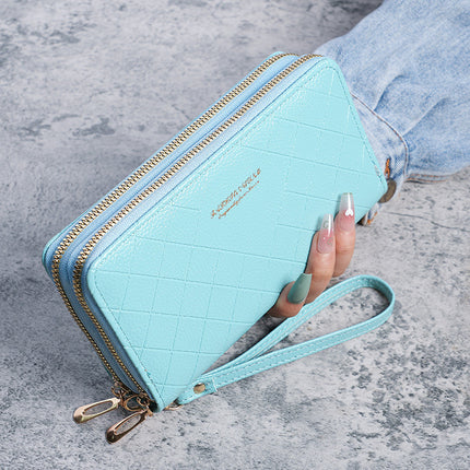 2025 New Large Capacity Wallet Women's Long Student Clutch Bag Double Zipper Korean Women's Key Phone Bag
