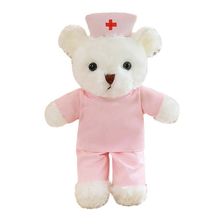 Nurse Uniform Doctor College Student Teddy Bear Doll Plush Toy Graduation Gift Logo