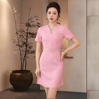 Pink short sleeve dress / S