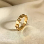 Gold full diamond ring / Us number 5 [recommendation 40-47.5kg ]
