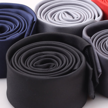 New men's accessories wholesale Japan and Korea solid color narrow tie groom wedding casual monochrome glossy 5cm small tie