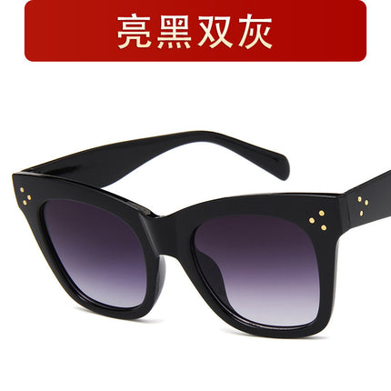Rain European and American Fashion Large-Frame Sunglasses for Men and Women, Personalized Trendy Sunglasses, Studded Sunglasses 9768
