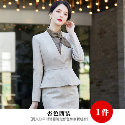 Jewelry store overalls women's high-end spring, autumn and winter slim temperament beauty salon front desk reception manager Professional Suit