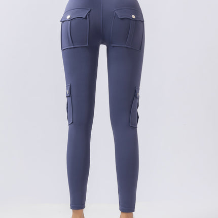 Multi-Pocket High-Waisted Tight-Fitting Stretchy Butt-Lifting Sports Leggings, Suitable for Outdoor Wear, Yoga Pants for Women, Running Fitness Pants, Slimming Effect