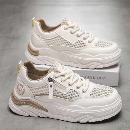 Summer New Mesh Thin Lace-Up Breathable Sneakers Trendy Versatile Shallow Men's Casual Slip-On Shoes