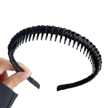 New Trendy Headband for Women, Popular on Social Media, Forehead Bangs and Stray Hair Organizer, Non-Slip with Teeth, Hair Tie for Washing Face