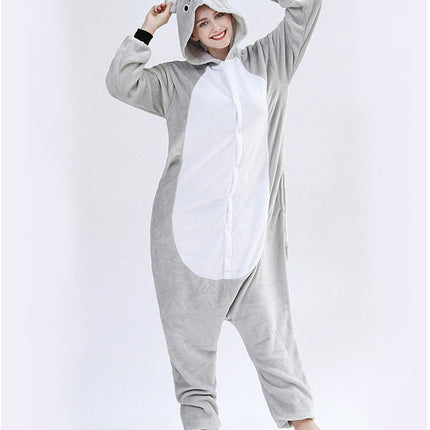 Mixed batch autumn and winter flannel adult cartoon conjoined animal pajamas cheese cat home clothes thick toilet wholesale