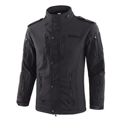 Spring and Autumn Men's Outdoor Shark Skin Modified Soft Shell Jacket Multi-Pocket Outdoor Sports Waterproof Warm Jacket
