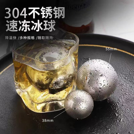 304 stainless steel ice hockey bar whisky coke beer ice wine stone stainless steel ice cube round stainless steel ball