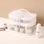 [white double layer] mesh cosmetic bag