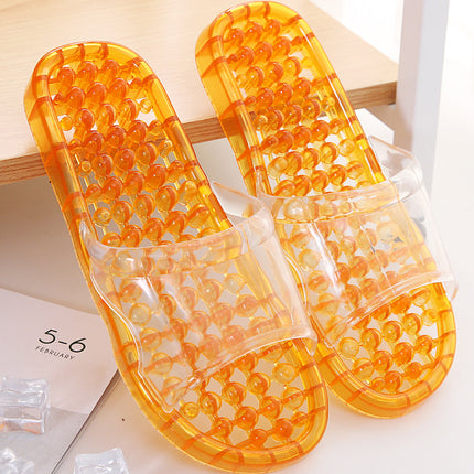 Bath Slippers Massage Plastic Hollow Leakage Bathroom Slippers Women's Summer Indoor Men's Autumn Household Massage Slippers
