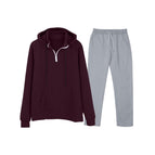Burgundy + light gray / S