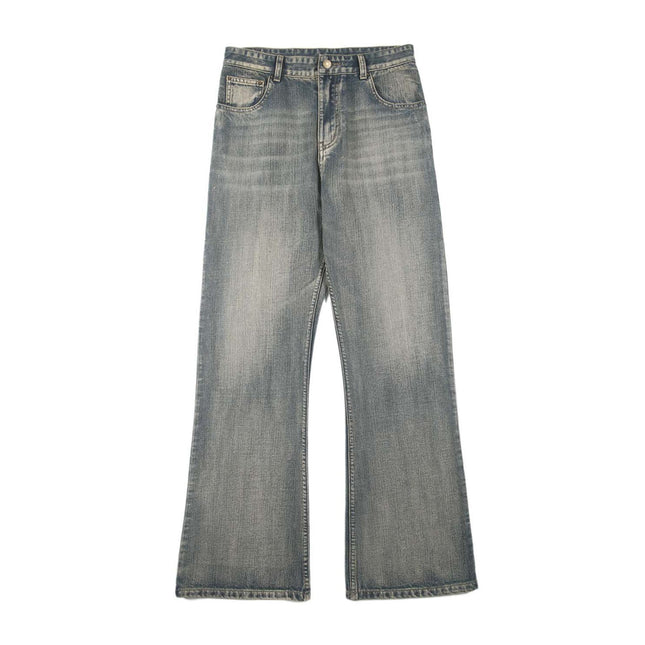 JIAMU spring bamboo pattern American retro baggy jeans black gray jeans men's micro-neutral sag