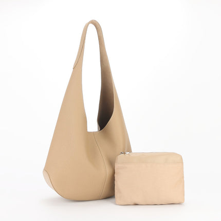 High-End Genuine Leather Fashion Bucket Bag, Lazy Shoulder Bag, Women's Bag, New Bag, Women's Simple Large-Capacity Tote Bag