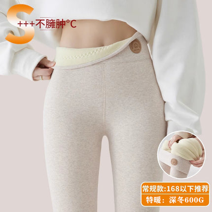 Tall Women's Lamb Wool Leggings Autumn and Winter New Thermal Cotton Pants with Fleece Thickened Plus Size High-Waisted Fleece Pants