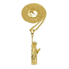 Golden Statue of Liberty + 3mm24inch Cuban chain