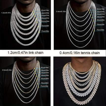 European and American Hot-selling Alloy Diamond-encrusted Cuban Chain Safety Buckle Head Street Daily Wear Jewelry Personalized Hip-hop Necklace