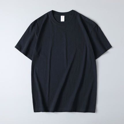 230g Thickened Heavy Men's Long-staple Cotton Short-sleeved T-shirt Men's Comfortable Round Neck Cotton Base Shirt Printable LOGO
