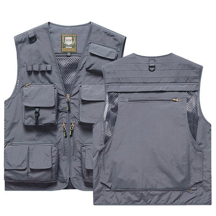Summer New plus size Multi-pocket Custom Printing LOGO Vest Men's and Women's Vest Outdoor Photography Mountaineering Vest