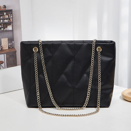 Lingge Casual Tote Bag New Retro Western Style Chain Bag Shoulder Bag Underarm Bag Simple Fashion Crossbody Bag Women's Bag