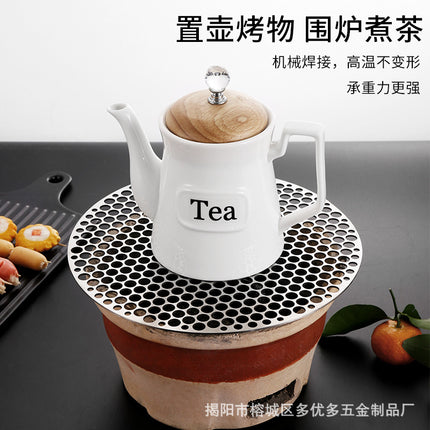 Round Carbon Grill Net Commercial Barbecue Grate Thickened Grill Net Round Grill Plate