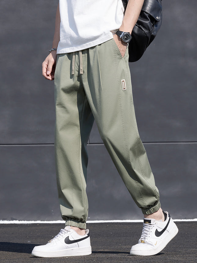 Summer Cargo Pants for Men, Trendy Brand, Loose Casual Jogger Nine-Point Pants, Harem Light Green Pants for Men