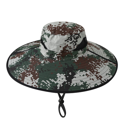 [5581 People Collected] Large Brim Fisherman Hat Men's Summer Sun Protection Hat with Large Brim Breathable Sun Hat by