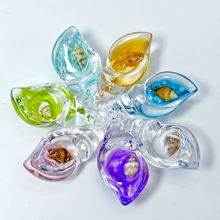Colorful Luminous Conch DIY Cream Glue Mobile Phone Chain Bag Earrings Pendant Acrylic Jewelry Accessories