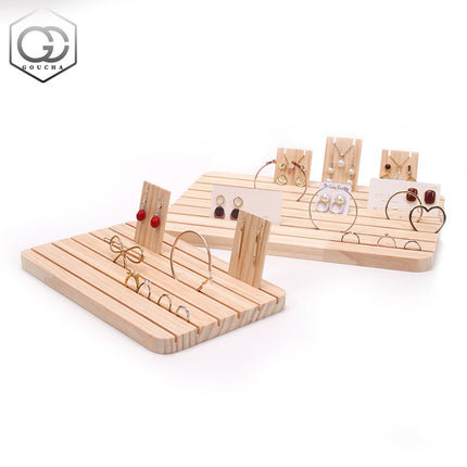 Solid Wood Earring Display Stand Ring Bracelet Necklace Storage and Organization Board Earrings Taigang Bracelet Card Display Props
