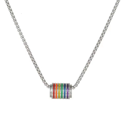 Personalized titanium steel non-fading color small man waist transfer bead necklace jewelry men's hip hop gay small man waist sweater chain