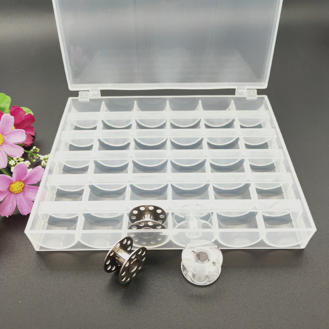 Household Sewing Machine Bobbin Storage Box 25/36 Grids Bobbin Case Plastic Parts Storage Hand Sewing Needle and Thread Box