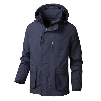 Men's Spring and Autumn Thin Outdoor Sports Multi-pocket Men's Casual Jacket Loose Windproof Overalls