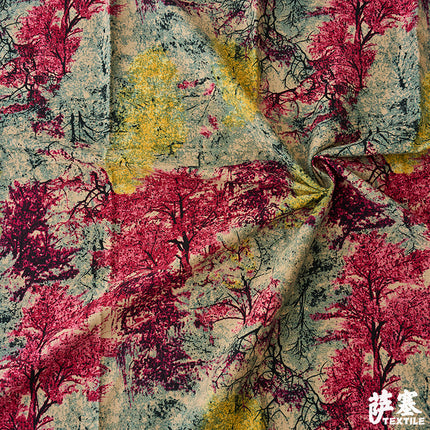 Hemp Cotton Digital Printed Fabric Yunnan Lijiang Retro Bohemian Fabric Hotel Pillow Bar Tablecloth