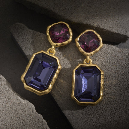 Oscardelarenta new crystal sugar vintage earrings niche design geometric simple fashion high sense