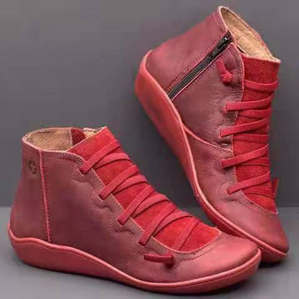 Amazon Independent Station 2024 Export Large Size 41 43 Size Side Zipper Short Boots Women's Comfortable High Top Short Boots Women's Shoes