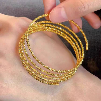 Sansheng III Bursting Didi Bead Bracelet Vietnam Shaggy Three Ring Bracelet Retractable Memory Elastic Bracelet Wholesale
