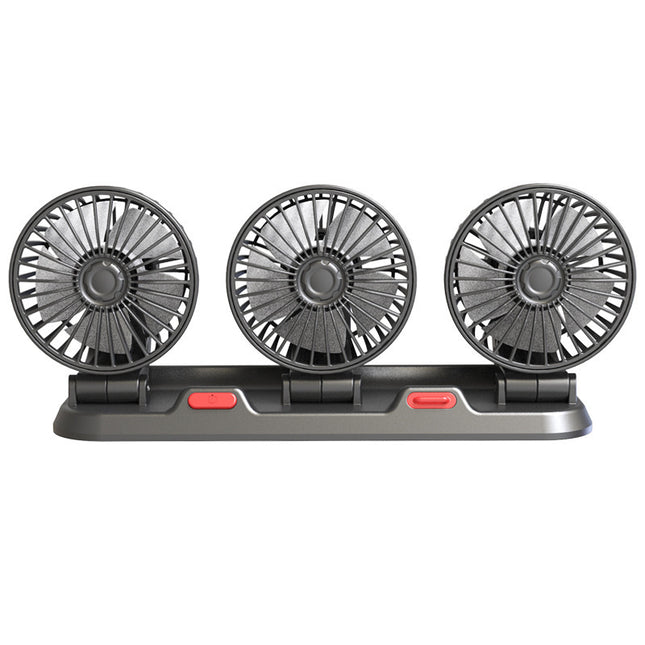 Car Fan 24V Large Truck 12V Car Van Powerful Refrigeration Double-Head USB Universal Car Electric Fan