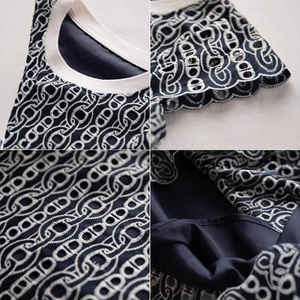 2025 Summer New Entry Light Luxury Retro Chain Hollow Flying Sleeve dress Women