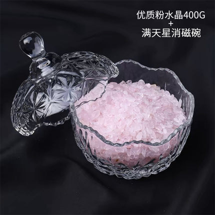 Natural Crystal Purification Degaussing Bowl White Crystal Degaussing Stone Gravel Container Yushou Salt Ware Gem Glass