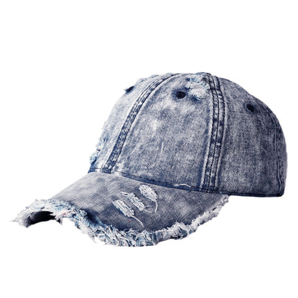 New Washed Denim Baseball Cap Distinctive Rouge Street Fashion Hat Men's and Women's Large Brim Face Showcase Cap