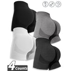 4 pieces - hemp medium gray + hemp light gray + plain light gray + plain black / S