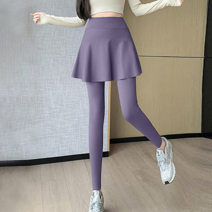 Fashion Fake Two-piece Sports Culottes Fitness Pants Women's Running Training Yoga High Elastic Anti-walking Sports Pants Women